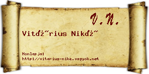 Vitárius Niké névjegykártya